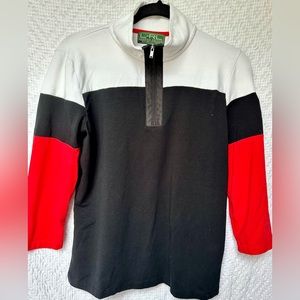 Lauren Ralph Lauren Active Colorblock Quarter-Zip Pullover  – Size L